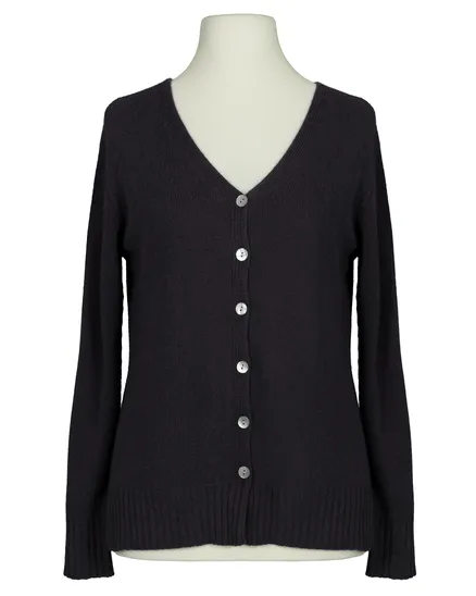 Strickjacke mit Cashmere in schwarz von Made in Italy