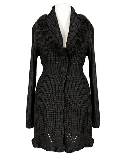 Strickjacke mit Cashmere in schwarz von Spaziodonna