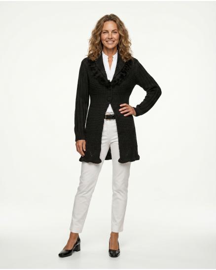 Strickjacke mit Cashmere in schwarz von Spaziodonna