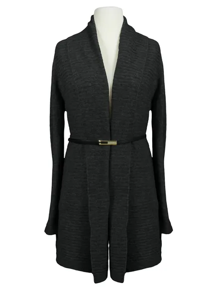 Strickjacke mit G�rtel in anthrazit von Louise Orop