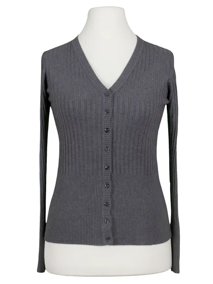Strickjacke mit Cashmere in anthrazit von miss love