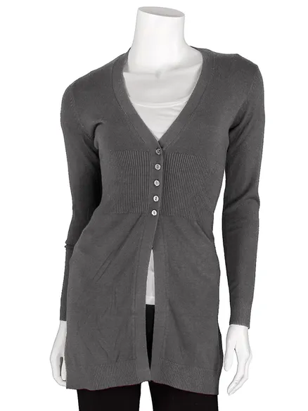 Strickjacke mit Cashmere in grau von fashion made in italy