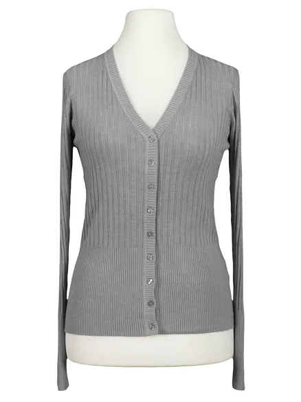 Strickjacke mit Cashmere in grau von miss love