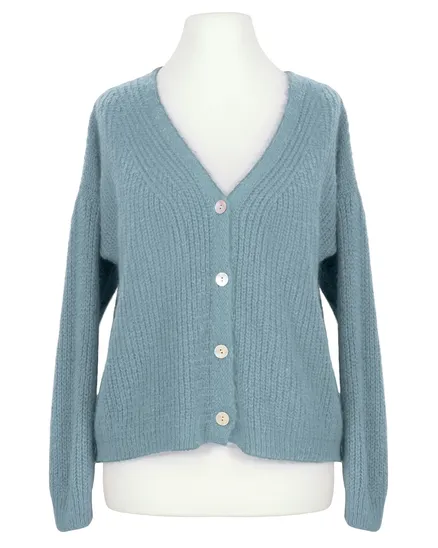 Strickjacke mit Mohair in aqua von Diana