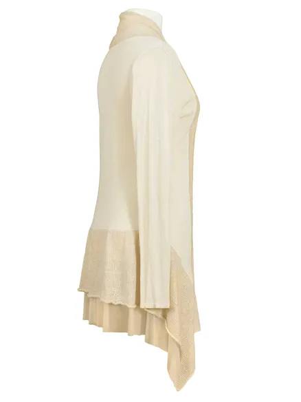 Strickjacke mit Mohair in creme von Spaziodonna