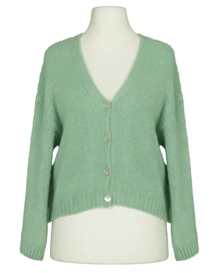 Strickjacke mit Mohair in mint von Made in Italy