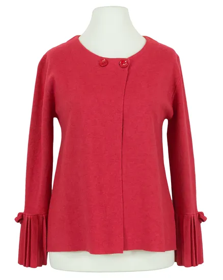 Strickjacke mit Plisseearm in rot von Spaziodonna