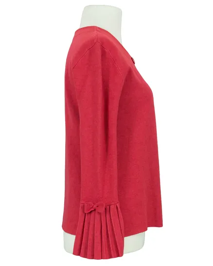 Strickjacke mit Plisseearm in rot von Spaziodonna