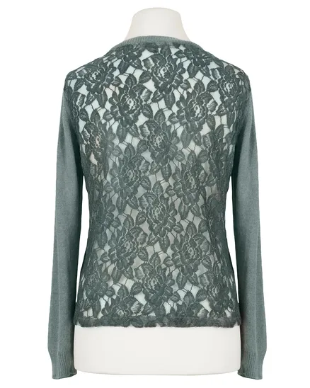 Strickjacke mit Spitze in lindgr�n von Pronto Moda