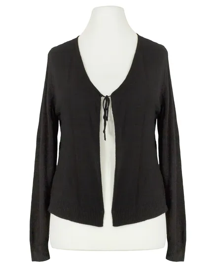 Strickjacke mit Spitze in schwarz von Pronto Moda