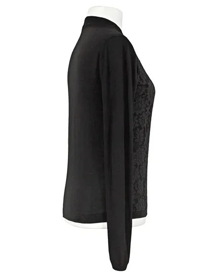 Strickjacke mit Spitze in schwarz von SENES Paris