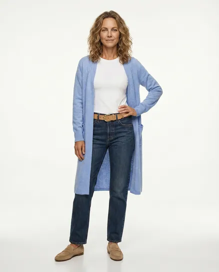 Strickjacke mit Stern in hellblau von M & V