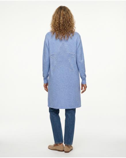 Strickjacke mit Stern in hellblau von M & V