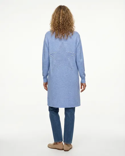 Strickjacke mit Stern in hellblau von M & V