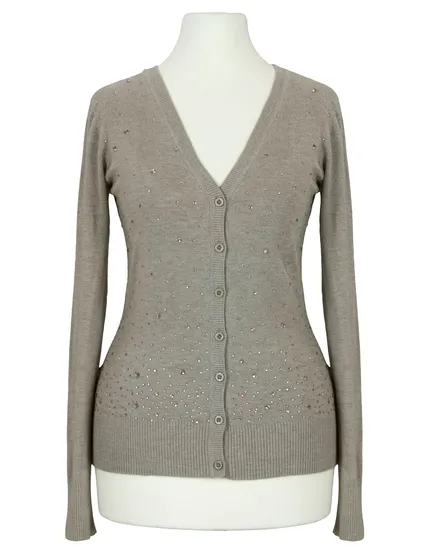 Strickjacke mit Strass in braun von Made in Italy