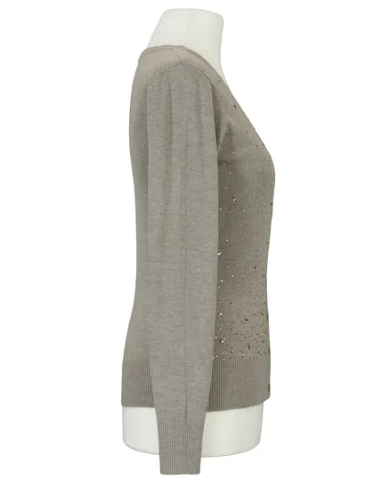 Strickjacke mit Strass in braun von Made in Italy