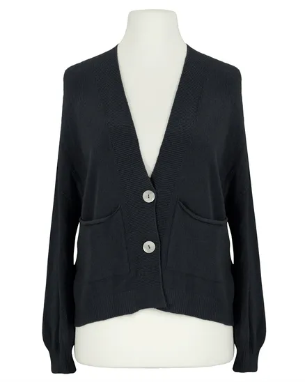 Strickjacke mit Viskose in schwarz von Made in Italy