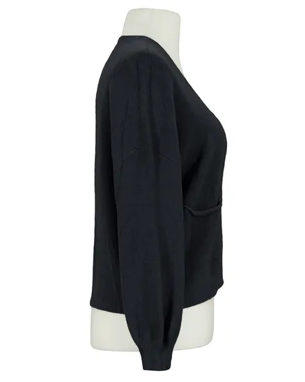 Strickjacke mit Viskose in schwarz von Made in Italy