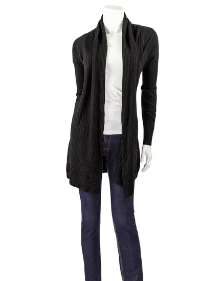 Strickjacke mit Zopfmuster in schwarz von T.T.Alice Fashion