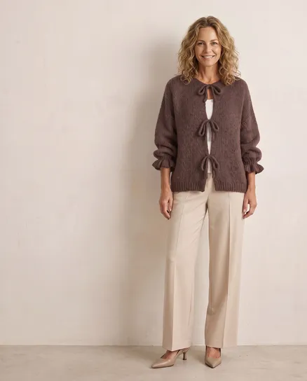 Strickjacke Oversize in braun von Made in Italy