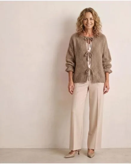 Strickjacke Oversize in camel von Made in Italy