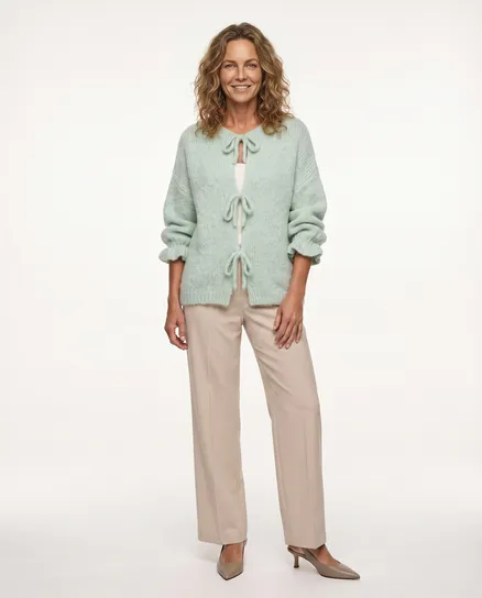 Strickjacke Oversize in mint von Made in Italy