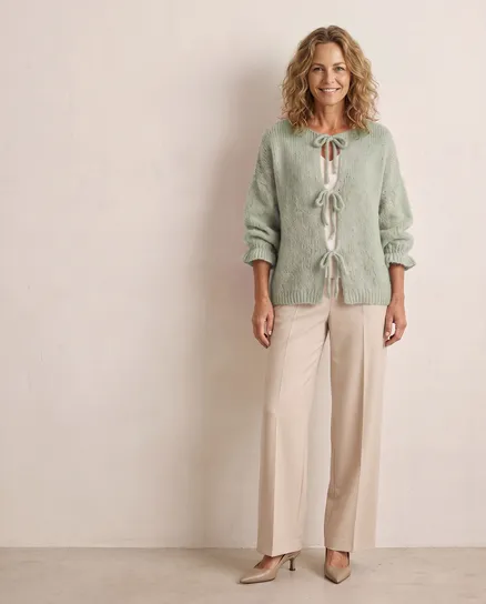 Strickjacke Oversize in mint von Made in Italy