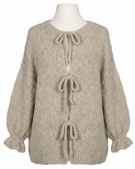 Strickjacke Oversize in taupe von Made in Italy