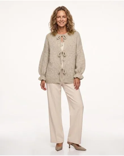 Strickjacke Oversize in taupe von Made in Italy