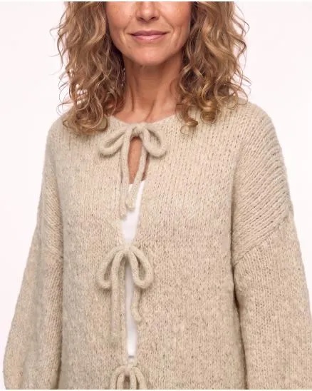 Strickjacke Oversize in taupe von Made in Italy