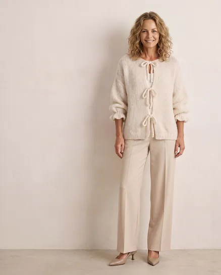 Strickjacke Oversize in wollwei� von Made in Italy