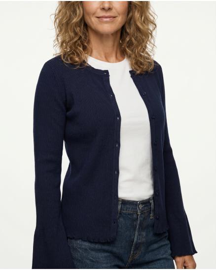Strickjacke Rippstrick in blau von Esvivid