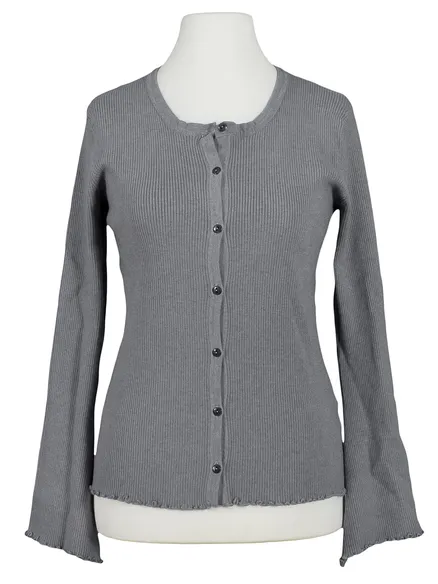 Strickjacke Rippstrick in grau von Esvivid