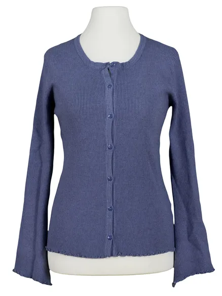 Strickjacke Rippstrick in jeansblau von Esvivid
