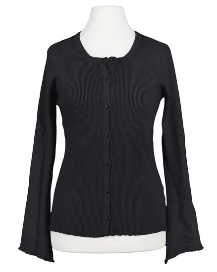 Strickjacke Rippstrick in schwarz von Esvivid