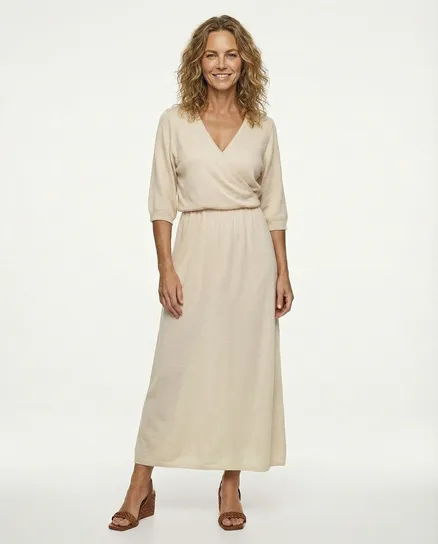 Strickkleid Baumwolle in beige von Made in Italy