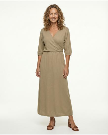 Strickkleid Baumwolle in camel von Made in Italy