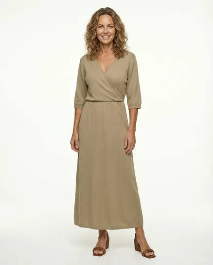 Strickkleid Baumwolle in camel von Made in Italy