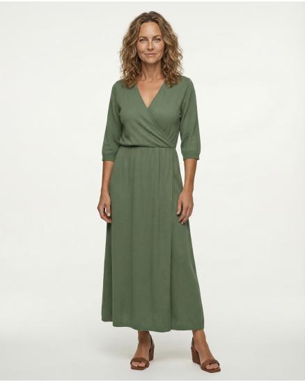 Strickkleid Baumwolle in khaki von Made in Italy