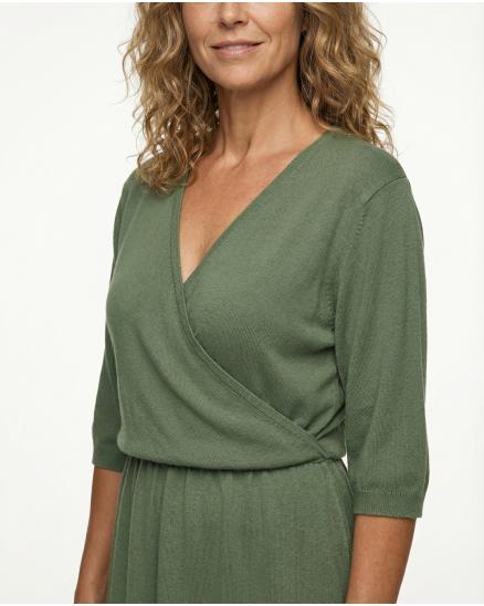 Strickkleid Baumwolle in khaki von Made in Italy