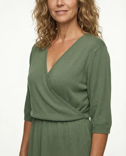 Strickkleid Baumwolle in khaki von Made in Italy