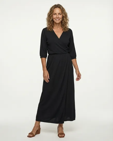 Strickkleid Baumwolle in schwarz von Made in Italy