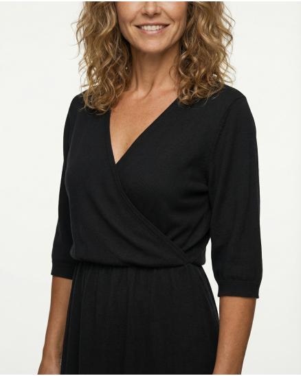 Strickkleid Baumwolle in schwarz von Made in Italy