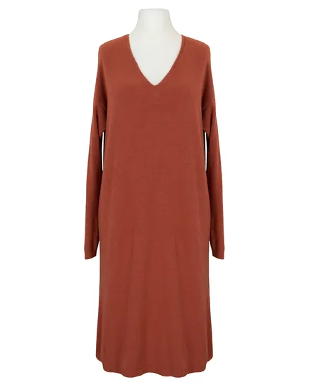 Strickkleid mit V-Ausschnitt in rost von New Collection