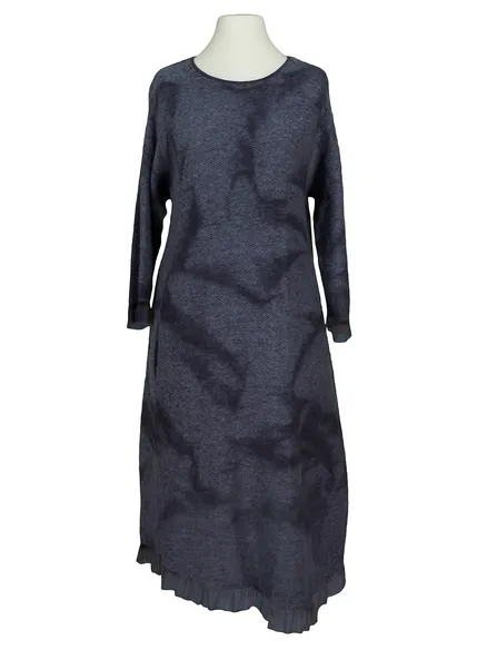 Strickkleid mit Volant in blau von Spaziodonna