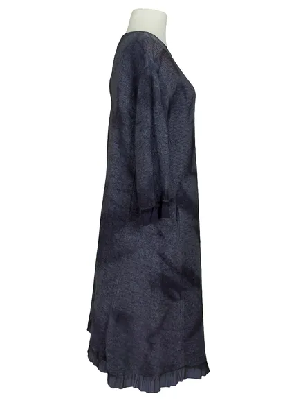 Strickkleid mit Volant in blau von Spaziodonna
