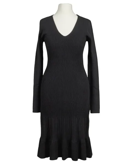 Strickkleid Rippstrick in schwarz von Anny