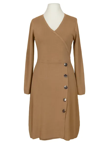 Strickkleid Wickeloptik in camel von Finery