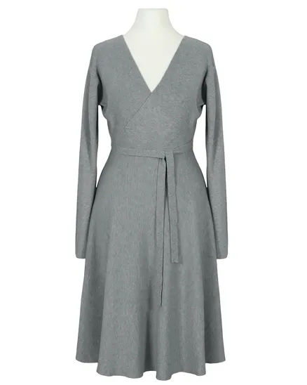 Strickkleid Wickeloptik in grau von Made in Italy