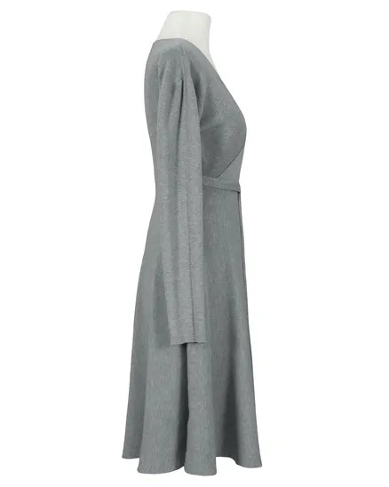 Strickkleid Wickeloptik in grau von Made in Italy